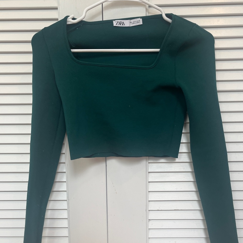 zara green long sleeve